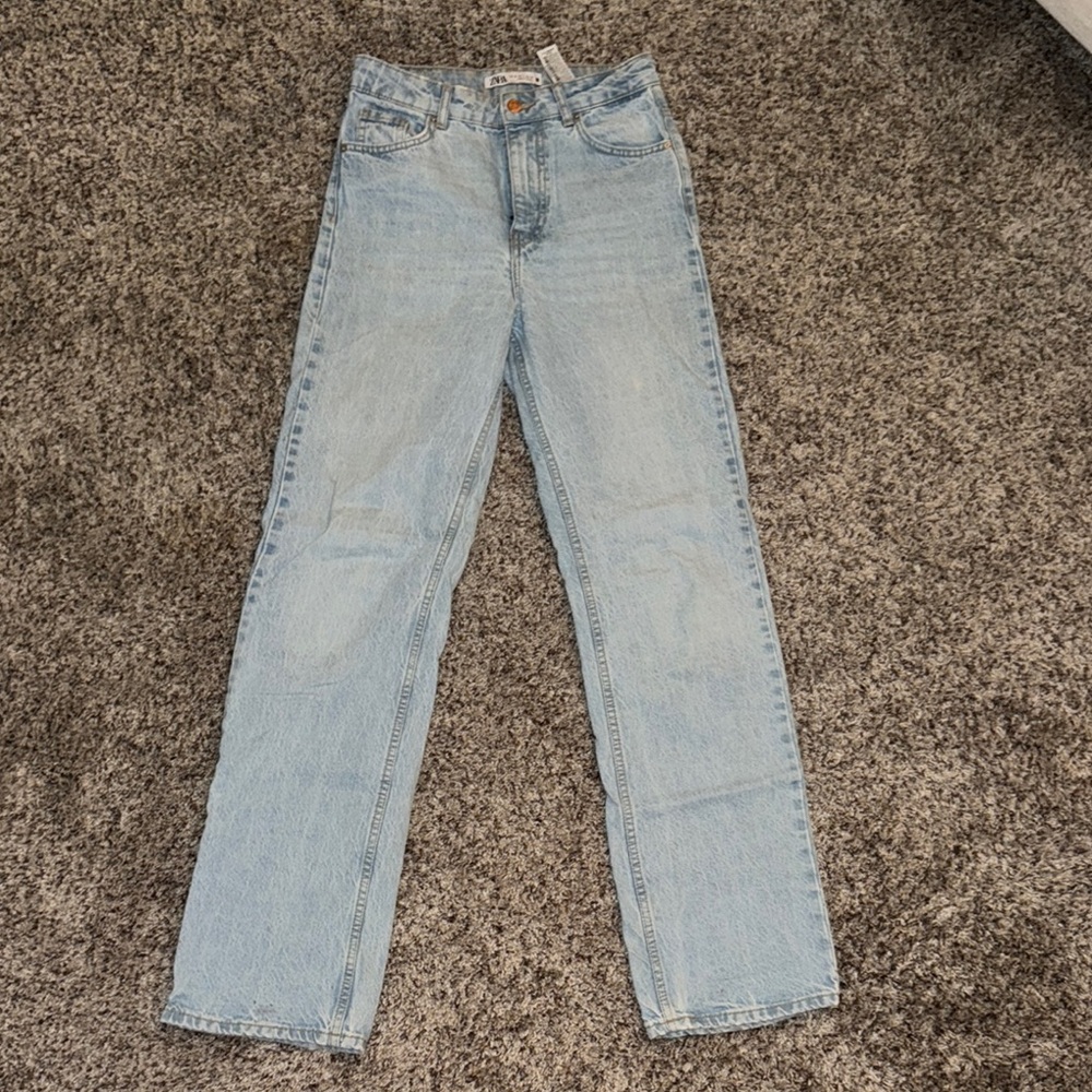 Zara Light Blue Women's Wide Leg Jeans